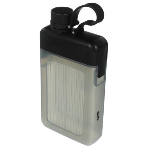 BIUDECO Flat Water Bottle Square Black 450ml for Travel