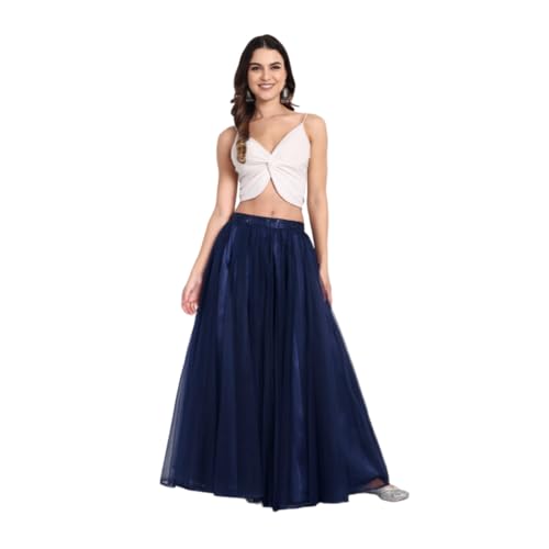 Image of TILISM Women's and Girls Solid Satin Long Skirt