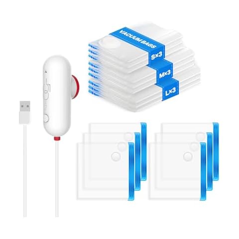 9 Combo Travel Vacuum Bags Set With 6 Refill Bags Cover