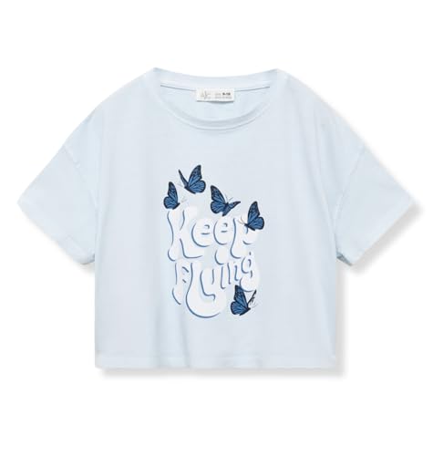 Image of Alan Jones Clothing Girls Crop T-Shirt | Short Length Drop Shoulder Tee | Printed Casual Top for Girls