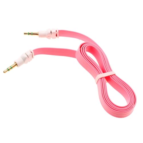 Cable Auxiliar 3.5mm Plano Rosa para Audio miniatura 1