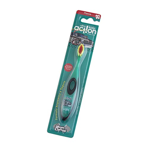 Escova Dental Infantil Macia Boni Kids Mundo dos Carros, Ultra Action