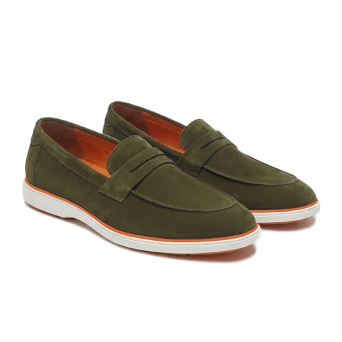 Image of HAYES LONDON Italian Suede Leather Loafers for Men | Casual Slip-On Shoes | Breathable & Lightweight Summer Wear | Comfortable Walking Shoes