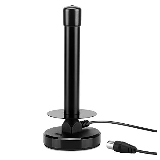 Antenne TV Interieur Puissante TNT HD – August DTA250 – Portable Numérique Discrète pour Télévision Radio Dab/Récepteur TV USB - UHF Magnétique Aimant - Compatible DVB-T/DVB-T2 MPEG4 (H.264) - Noir