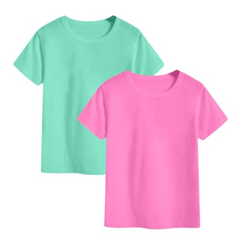 Image of 2-Pack Kids Cotton T-Shirts Short Sleeve Basic Tops for Toddlers Boys Girls