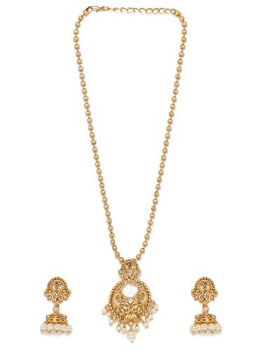 Image of Rubans Gold Plated Necklace Set Traditional Festive Jewellery for Women & Girls
