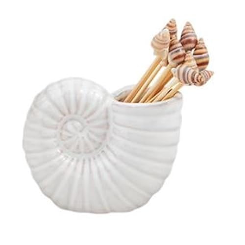 Generic Ceramic Toothpick Holder - Nautilus Conch…