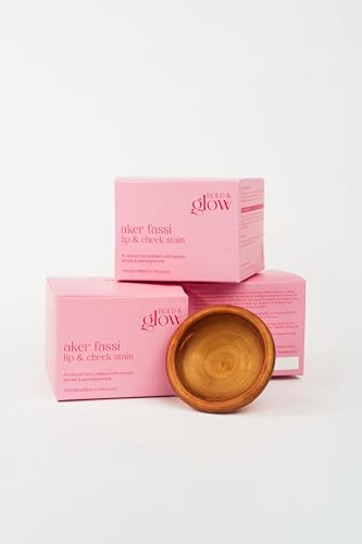 Image of Aker Fassi Moroccan Lip & Cheek Stain | Natural Long-Lasting Tint Clay Pot | Buildable Color for Lips & Cheeks by Bold & Glow