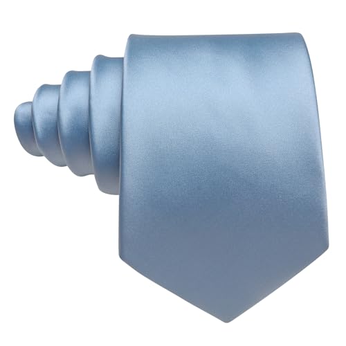 Image of Barry.Wang Plain Men Silk Ties Extra Long Satin Necktie for Wedding Business Handkerchief Cufflinks Set Solid Colors