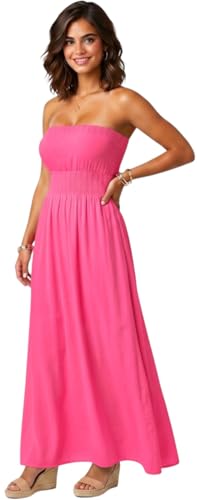 Image of ToBeInStyle Women's Strapless Cover Up Tube Dress Beach Summer Bandeau Flowy
