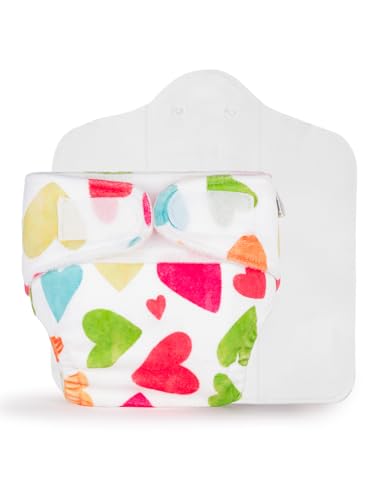 Image of superbottoms Newborn Uno Cloth Diaper - Reusable And Washable Cloth Diaper For Newborn Babies From 0-3 Months(0-7 Kg)|Softest And Safest Cloth Diapers With Dry Feel Magic Pad(Baby Hearts),2 Count