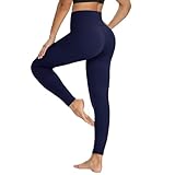 YOLIX Workout Leggings for Women - High Waisted Yoga Pants Tummy Control Compression for Running Navy Blue