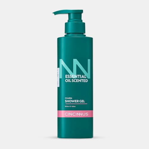 Image of Cincinnus Essential Oil Charm Body Wash Shower Gel for Women & Men with Rosemary, Tea Tree Oil, Niacinamide | Refreshing Gentle Cleansing, Moisturizing Body | For All Skin Types 500ml