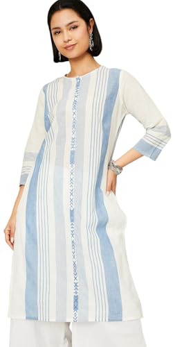 Image of Max Women's Cotton Striped Regular Kurta