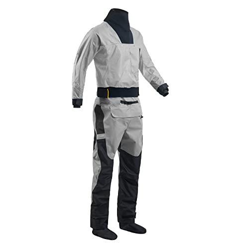 Dry Suits for Men in Cold Water, Paddling,Kayaking,Waterproof (Gray, M) - Thumbnail 3