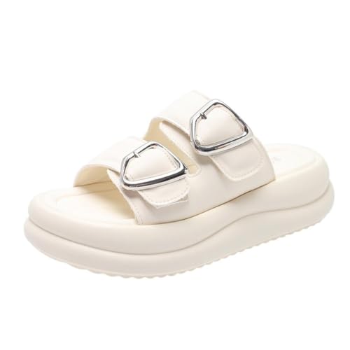 HBJWOV Beach Vacation Beach Shoes Women's Sponge Cake Thick Soled Sandals Matching Skirts Sandals Slippers Trend