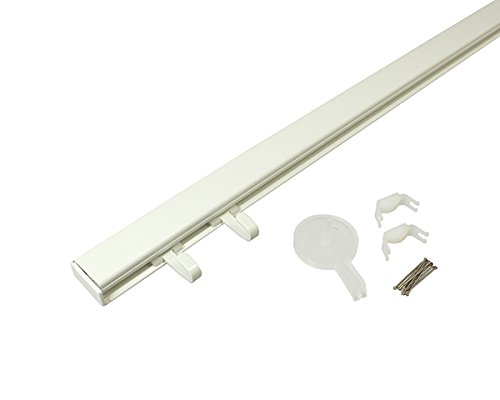 JRL　カットクロス フック式 ホワイト（ 2枚） 生地 『オパール カットクロス 約110cm×150cm ジオメトリック柄