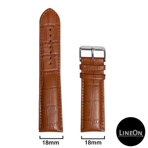 Image of Lineon Half Padded Premium Leather Mens & Womens Watch Strap For Branded Watches Compitable with Titan, Timex, Casio, Sonata and All premium Watches Tool and Pins Include