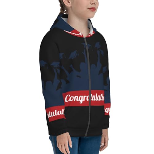 Congratulation Graduate Kids Pullover Hoodies Boys Zip Up Sweatshirts Girls Athletic Clothes with Pocket4