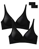 BOUFOR Deep V Bra Padded Bralettes for Women 2 Pack - Low Cut Bras for Deep V Neck Wireless Push Up Bralette Comfort A-D Cups