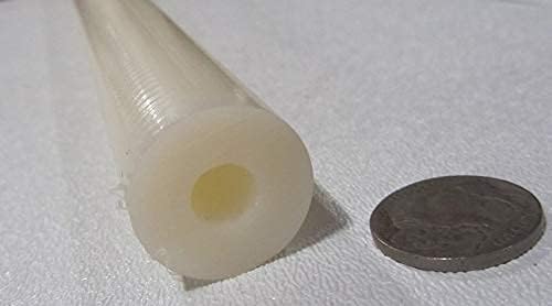 Natural Nylon Extruded Round Tubing .875" (7/8") OD x .375" (3/8") ID x 5 Ft. Length 1 pc