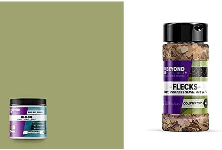 Beyond Paint Bundle, Includes (1) Pint of All-In-One Refinishing Paint in Sage and (1) Five Ounce Multi-Colored Flecks