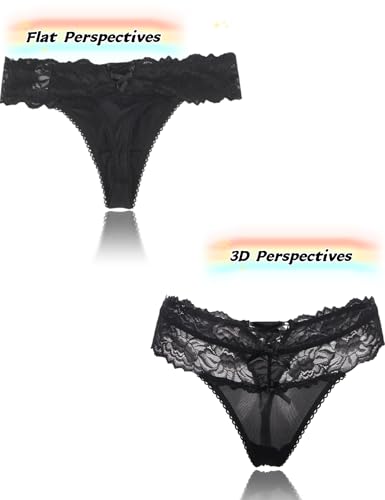 Image of ohyeah Sexy Lace G-String Thongs Panties Low Rise Underwear Undies for Women Cotton Crotch Cheeky Tangas Panties 4-18