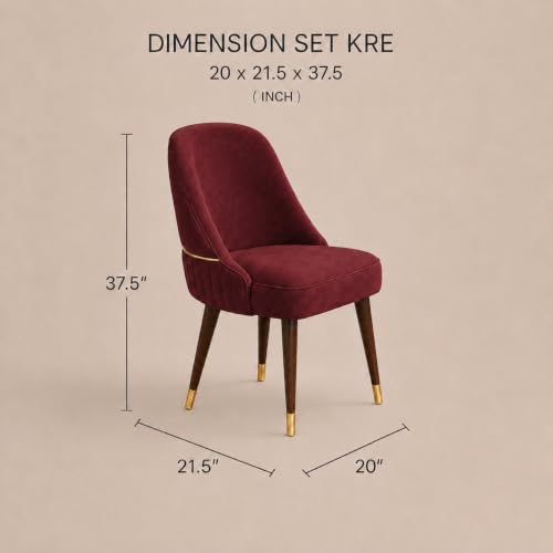 Image of WOODEN SPACE 4 Seater Wooden Dining Table Set | Urban Marble Top Dining Table with Chairs for Dining Room & Kitchen (Modern Grand Aura Maroon) (54 x 36 x 30 inch)