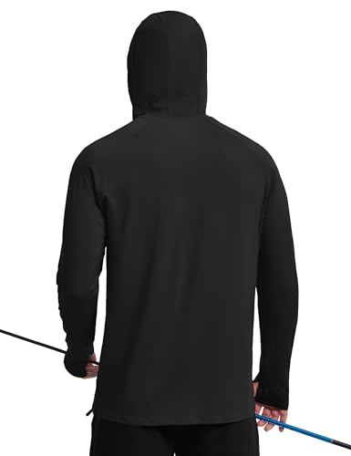 TACVASEN Mens Sun Protection Athletic Shirts UPF 50+ Rash Guard Long Sleeve Quarter Zip Sun Hoodie Running Fishing Shirt3
