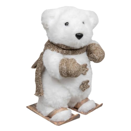 FEERIC Christmas - Décoration de Noël Ourson sur Ski avec Gants et écharpe H23 cm à L'orée des Bois