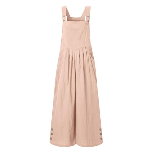 Combinaison fluide femme avec poches boutons style casual uni coupe droite été