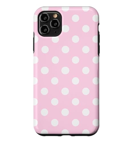 Pink and White Polka Dot Big Polkadots Girly �X�}�z�P�[�X iPhone 11 Pro Max �p