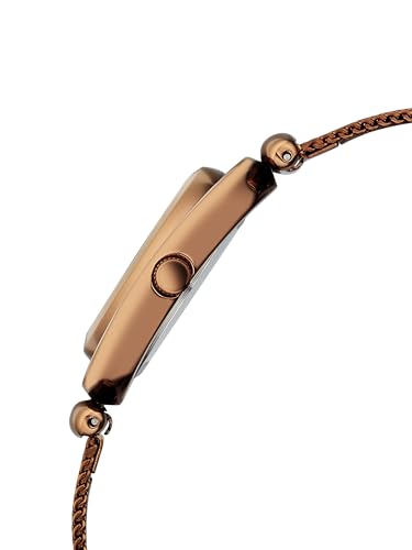 Image of Fastrack Vyb Celeste with Quartz Analog Brown Dial Brown Stainless Steel Strap Watch for Girls - FV60118QM01W
