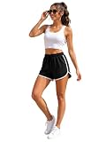 Miza Hot Shorts Women's Summer Milton Cotton Stretch – Elastic Waist with Adjustable Drawstring – Suitable for Sports, Outdoor & Home (Black, M)