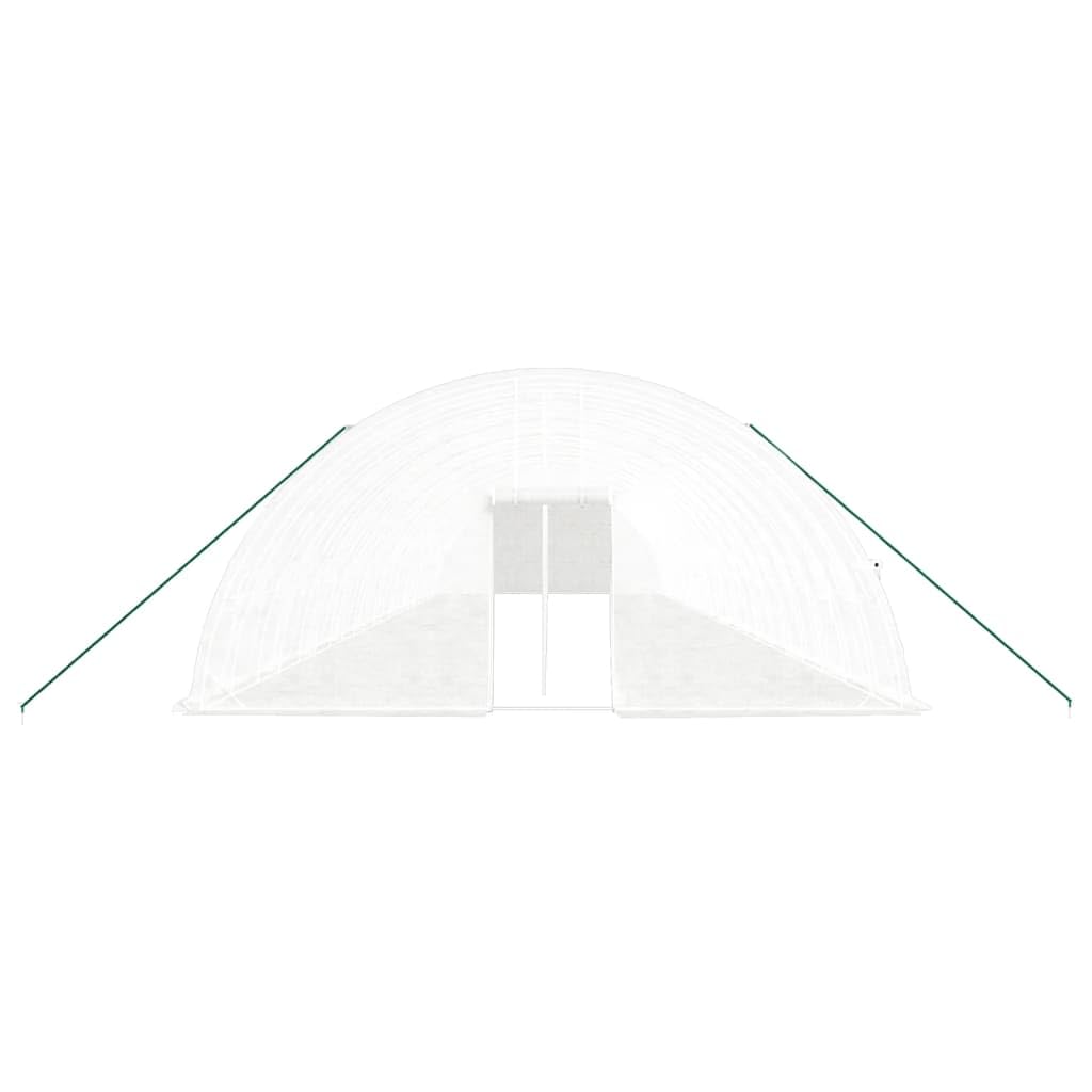 Polietylen Szklarnia 132 m² 22x6x2,85 m Stalowa Rama Biała | Drzwi zwijane, 4 boczne okna, UV, ptaki, ogrodnictwo hobbystyczne