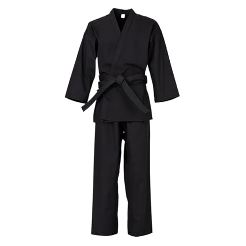 ZHSOAO Kimonos De Jiu-Jitsu Trajes de Judo Uniforme de Karate for niños y Adultos Uniforme de Artes Marciales Karate Gi for Estudiantes con cinturón(Black,110)