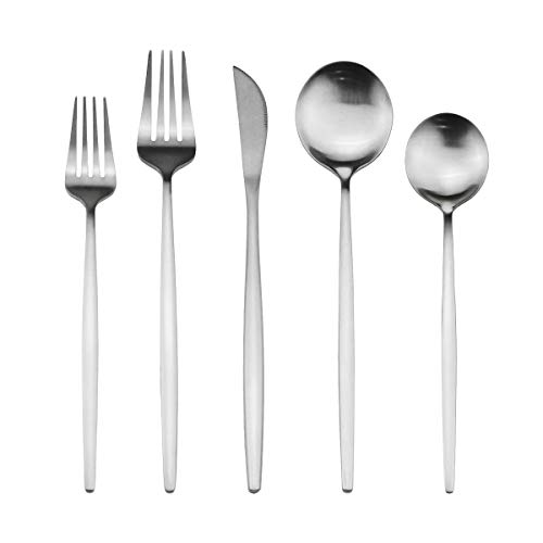 Silver Plated Silverware. Berglander 20 Piece Titanium Black Plated Stainless Steel Flatware Set