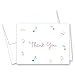 50 Music Notes Thank You Cards (Pink Green Blue)