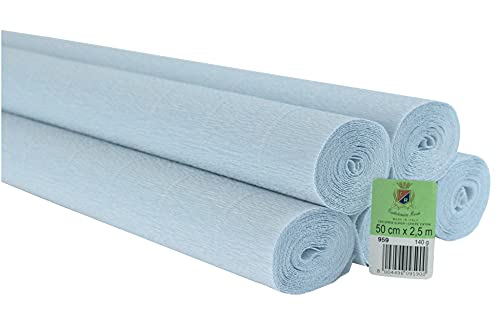 5 Rotoli di Carta Crespata da 140g Tinta Unita