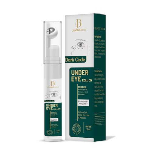 JUANNA BELLE Under Eye Gel for Dark Circle | Eye Roll On 15ml | For Puffiness & Fine Lines | Eye Cream For Dark Circles | Infused with Amond oil and Alovera | For Men & Women JUANNA BELLE Under Eye Gel for Dark Circle | Eye Roll On 15ml | For Puffiness & Fine Lines | Eye Cream For Dark Circles | Infused with Amond oil and Alovera | For Men & Women
