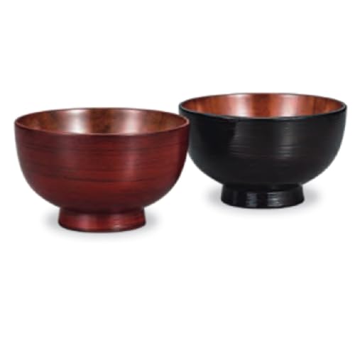 山中漆器 木製漆器 夫婦大汁椀 外さび 根来・曙塗