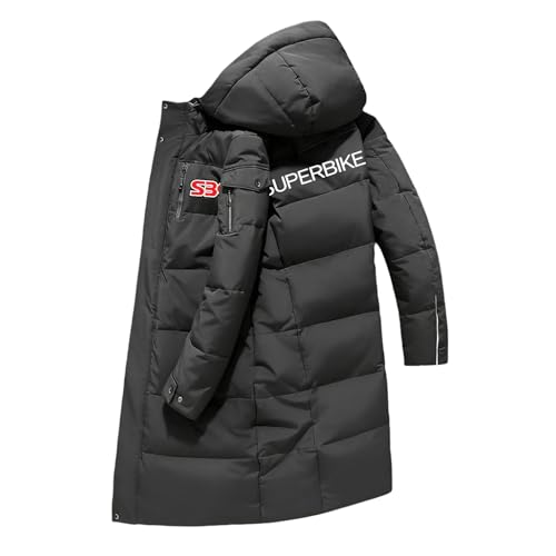 Down Jacket Chaqueta S. B. K, cálida chaquetas de invierno, para exteriores, otoño e invierno, días fríos y lluviosos, Plumas(Grey,XL)