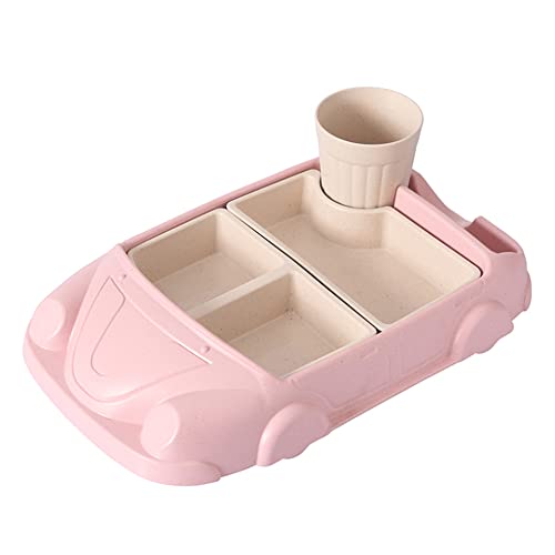 子供用プレート皿 食器 ランチプレート 子ども用 幼児用ランチプレート皿 車型 プレート お茶碗 スープ皿 子供用プレートボウル 区切れ 仕切り皿 と子供に適用 キッズ食器 トレイ スプーン フォーク 滑り止め 出産祝 ギフト 誕生祝い 出産祝い 食器 子