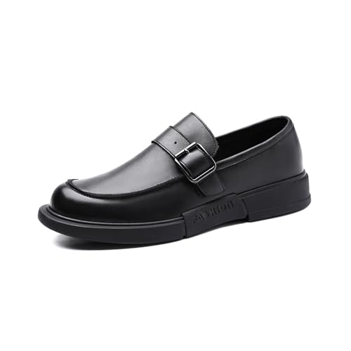 Men's Classic Round Toe Platform Loafers Comfortable Slip-On Business Casual Penny Shoes