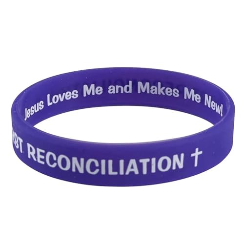 Image of Autom Reconciliation Bracelet - Stretchy Silicone Bracelets with Prayer Card, 24-Count, Purple