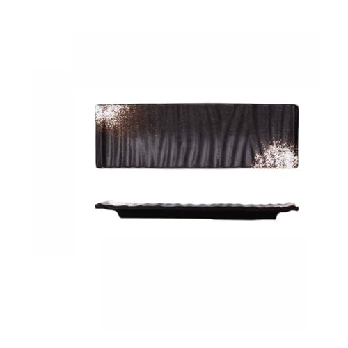 Livmorx 皿 長皿 焼き物皿 セット 対応り分け 焼物皿 テーブルウェアイースト 電子 スクエアプレート プレート 焼き魚皿 刺身皿 お皿セット 和食器 角皿レンジ 長角皿 復古色塗 (E)