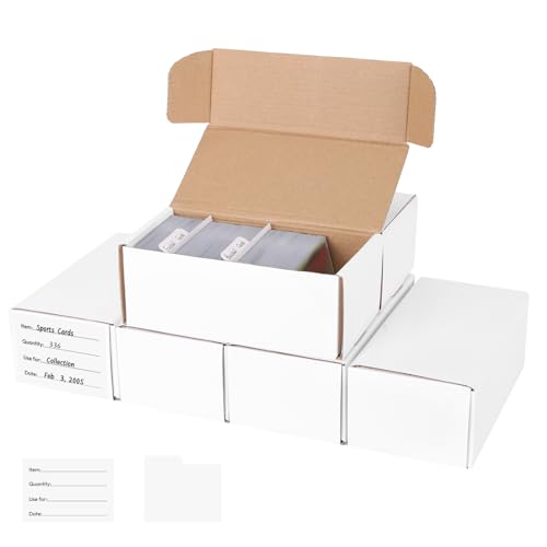 suituts - suituts 6 Pack Trading Card Storage Box 7.3 x 3.7 x 2.75 Inches Cardboard Storage Boxes with Dividers Sports Game Card Collector Boxes