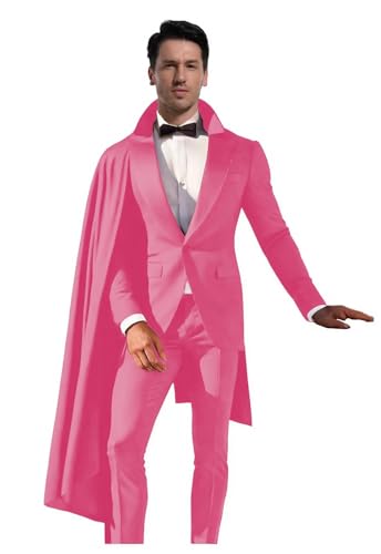 Fashion Mens Suit with Cape 2 Piece Shawl Lapel Suits for Men 1 Button Mens Suits for Prom