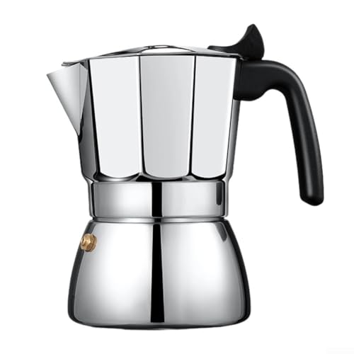 Cafetera espresso para estufa con diseño único hecho de acero inoxidable para una excelente extracción de café (300 ml)