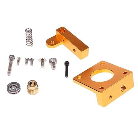 3D Printer MK8 Extruder Upgrade Kit, Aluminium Frame Block with Spring and Gear, Gold-image-16